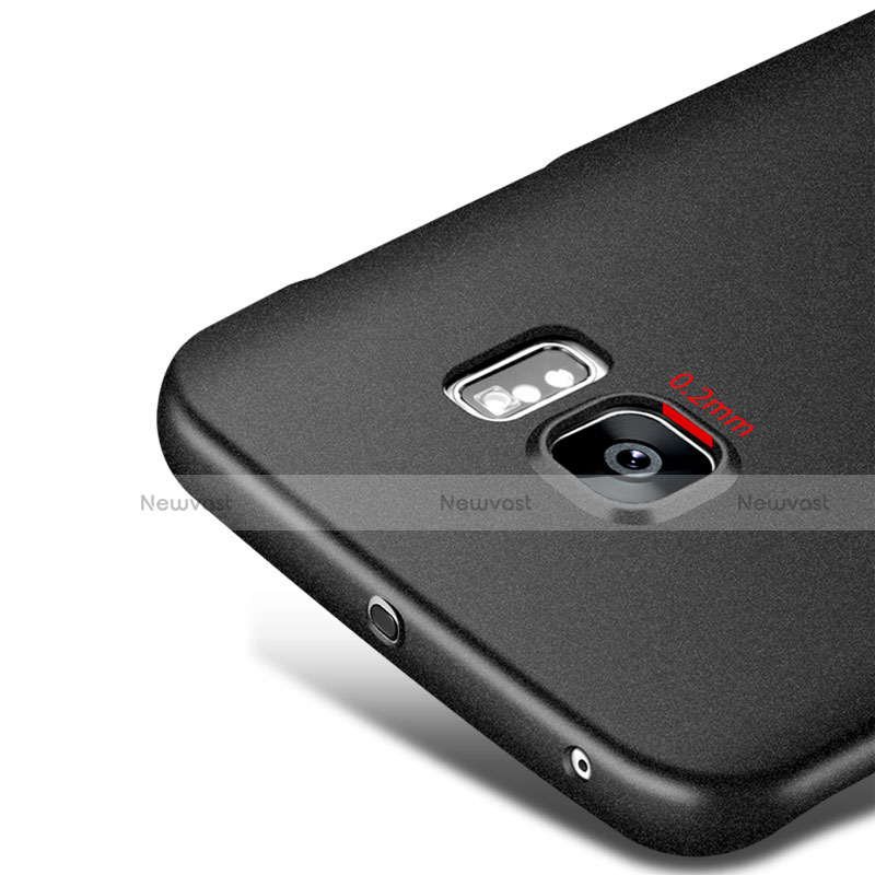 Hard Rigid Plastic Matte Finish Snap On Case Q02 for Samsung Galaxy S6 Edge+ Plus SM-G928F Black