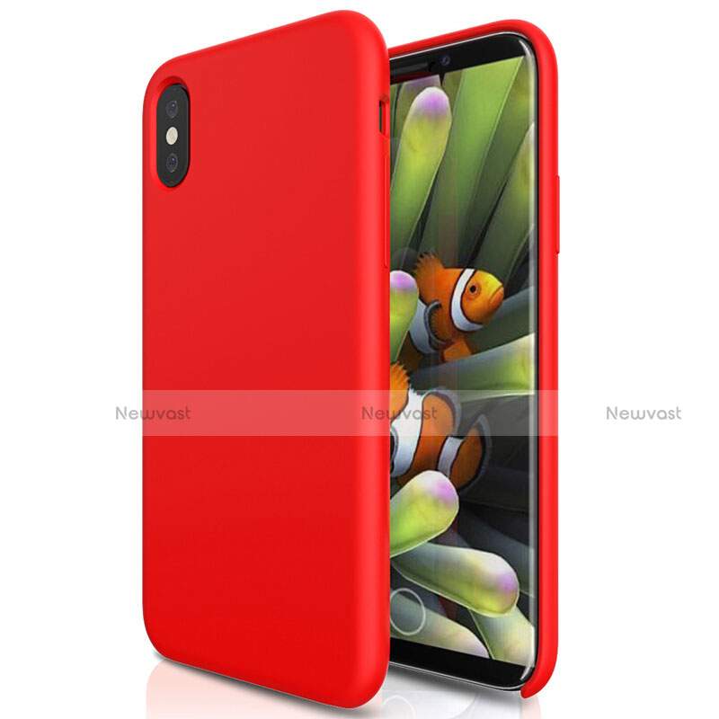 Hard Rigid Plastic Matte Finish Snap On Case S01 for Apple iPhone Xs Red