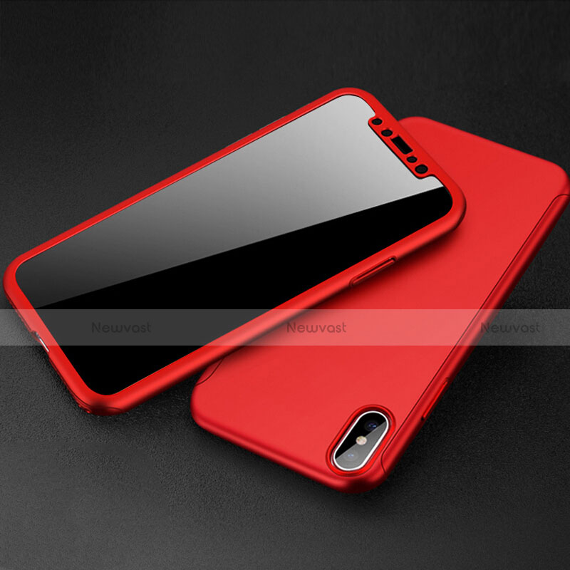 Hard Rigid Plastic Matte Finish Snap On Case S02 for Apple iPhone X Red