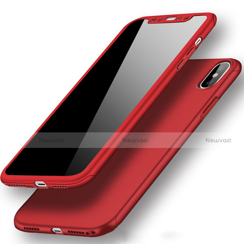 Hard Rigid Plastic Matte Finish Snap On Case S02 for Apple iPhone Xs Red