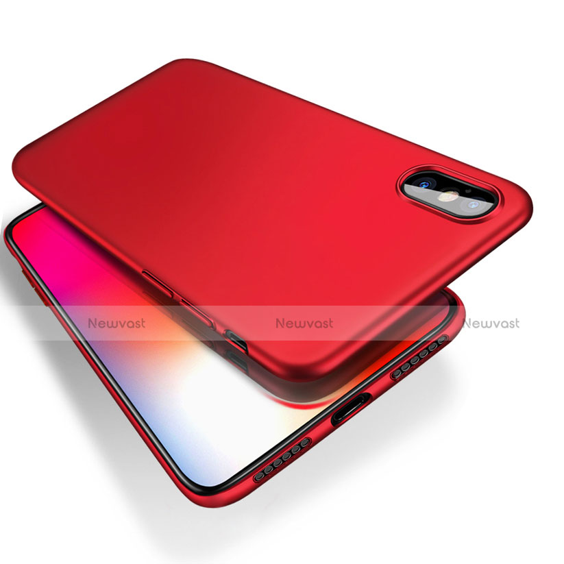 Hard Rigid Plastic Matte Finish Snap On Case W01 for Apple iPhone X Red