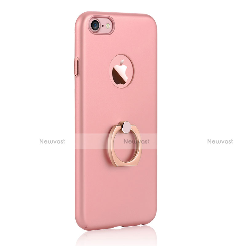 Hard Rigid Plastic Matte Finish Snap On Case with Finger Ring Stand A01 for Apple iPhone 8 Pink