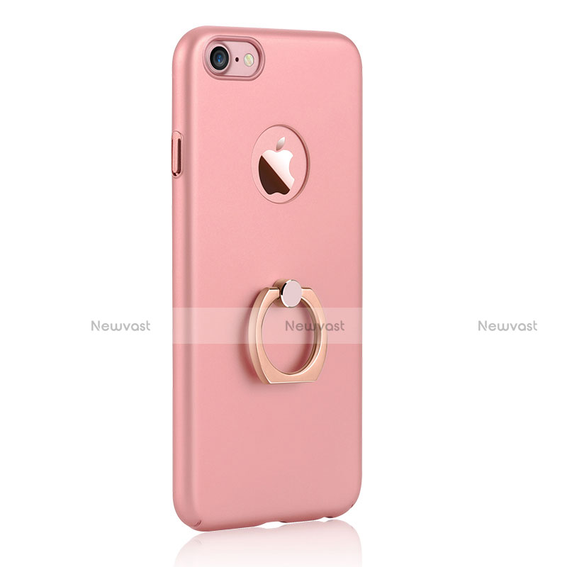 Hard Rigid Plastic Matte Finish Snap On Case with Finger Ring Stand A01 for Apple iPhone SE3 2022 Pink