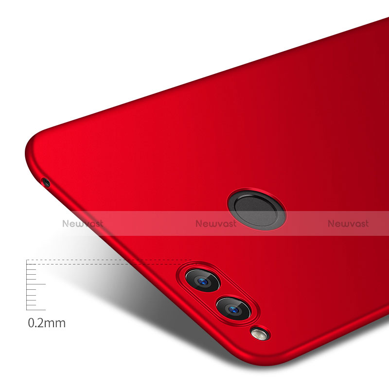 Hard Rigid Plastic Matte Finish Snap On Case with Finger Ring Stand A01 for Huawei Honor Play 7X Red