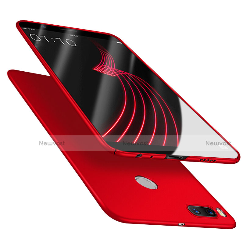 Hard Rigid Plastic Matte Finish Snap On Case with Finger Ring Stand A03 for Xiaomi Mi 5X Red