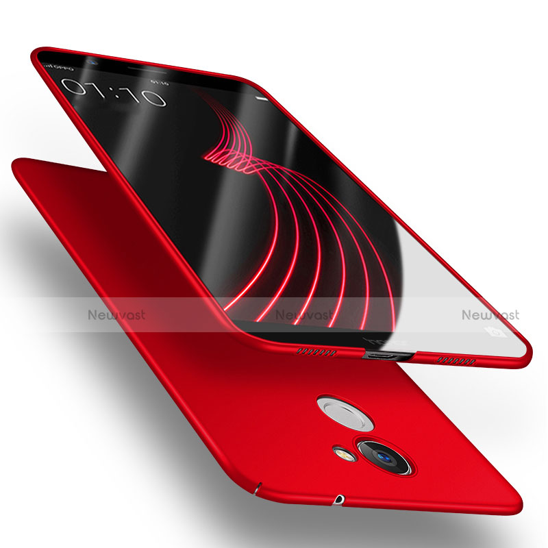 Hard Rigid Plastic Matte Finish Snap On Case with Finger Ring Stand A05 for Huawei Enjoy 7 Plus Red