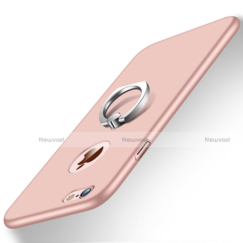 Hard Rigid Plastic Matte Finish Snap On Case with Finger Ring Stand for Apple iPhone 6S Plus Pink