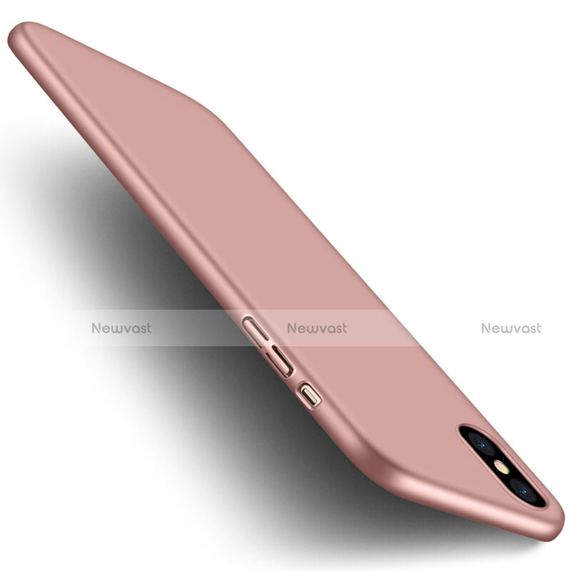 Hard Rigid Plastic Matte Finish Snap On Case with Finger Ring Stand for Apple iPhone Xs Pink