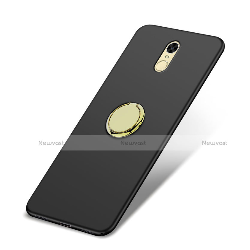 Hard Rigid Plastic Matte Finish Snap On Case with Finger Ring Stand for Huawei Enjoy 6 Black