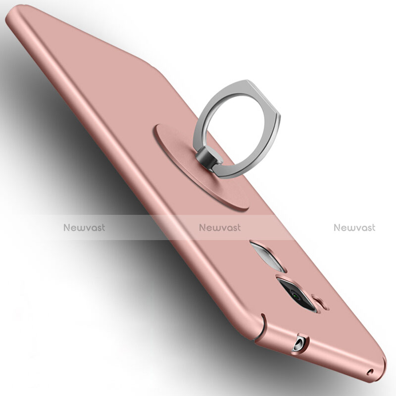 Hard Rigid Plastic Matte Finish Snap On Case with Finger Ring Stand for Huawei GT3 Rose Gold
