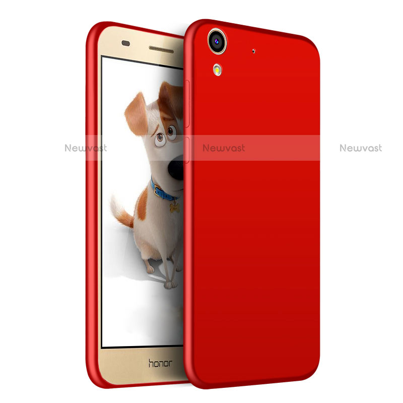 Hard Rigid Plastic Matte Finish Snap On Case with Finger Ring Stand for Huawei Honor 5A Red
