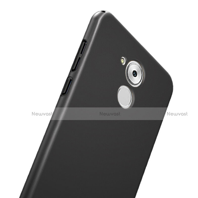 Hard Rigid Plastic Matte Finish Snap On Case with Finger Ring Stand for Huawei Honor 6C Black