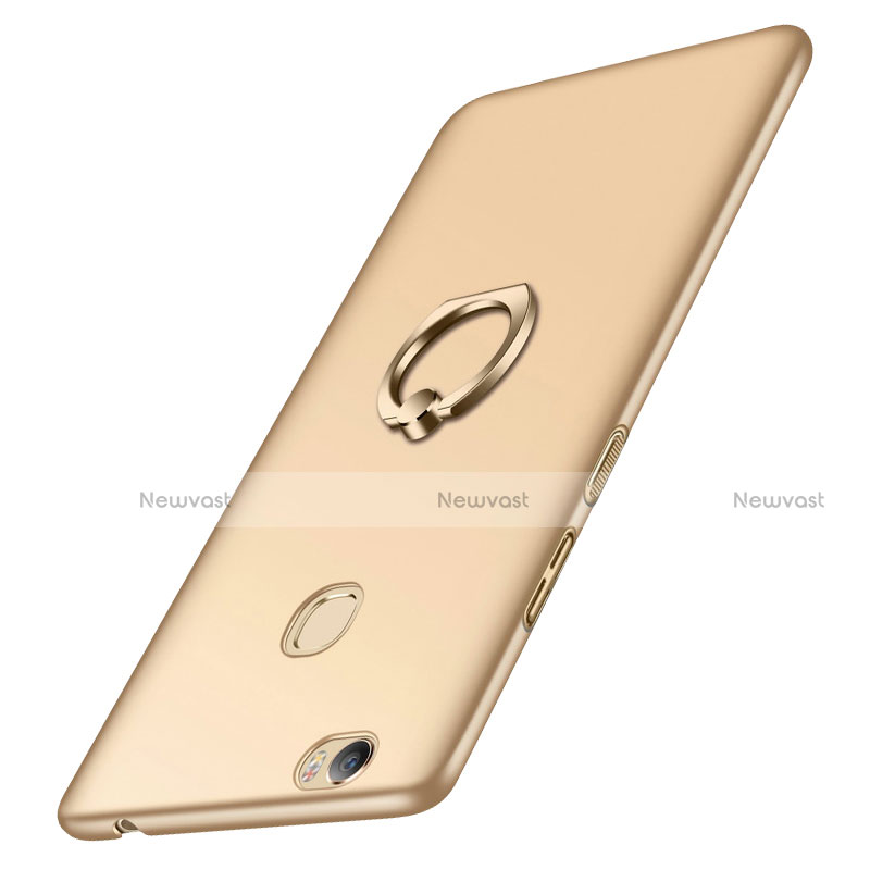 Hard Rigid Plastic Matte Finish Snap On Case with Finger Ring Stand for Huawei Honor Note 8 Gold