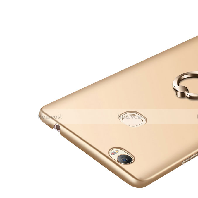 Hard Rigid Plastic Matte Finish Snap On Case with Finger Ring Stand for Huawei Honor Note 8 Gold