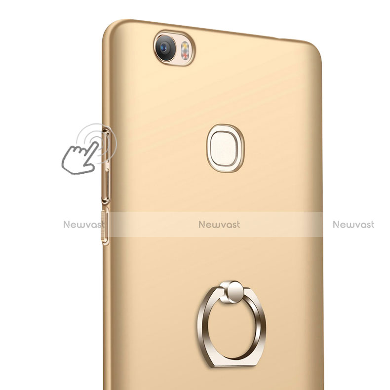 Hard Rigid Plastic Matte Finish Snap On Case with Finger Ring Stand for Huawei Honor V8 Max Gold
