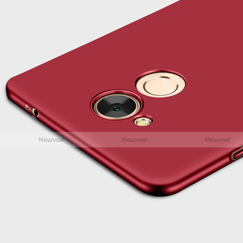 Hard Rigid Plastic Matte Finish Snap On Case with Finger Ring Stand for Huawei Honor V9 Play Red