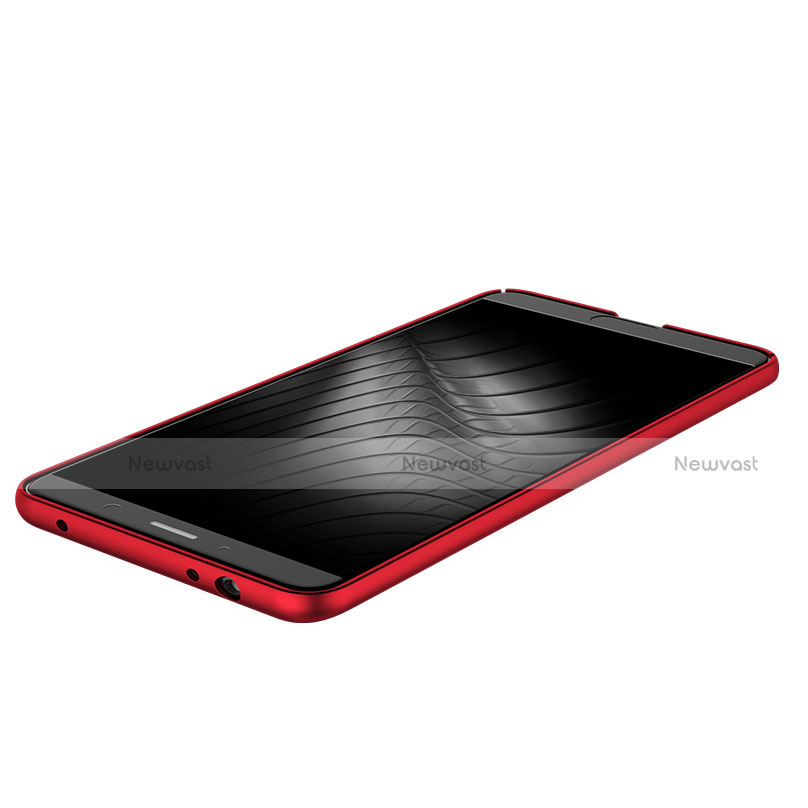 Hard Rigid Plastic Matte Finish Snap On Case with Finger Ring Stand for Huawei Mate 10 Red