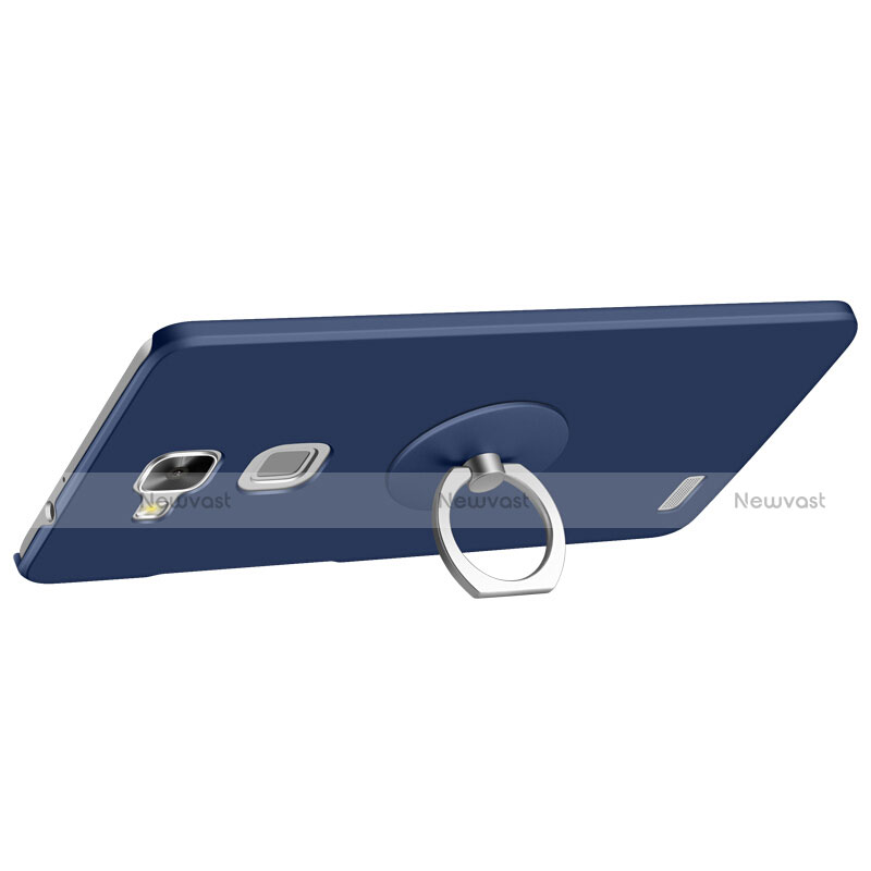 Hard Rigid Plastic Matte Finish Snap On Case with Finger Ring Stand for Huawei Mate 7 Blue
