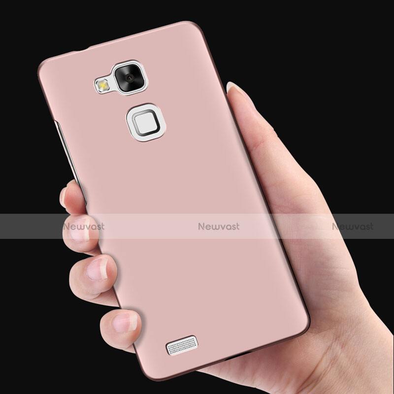 Hard Rigid Plastic Matte Finish Snap On Case with Finger Ring Stand for Huawei Mate 7 Pink