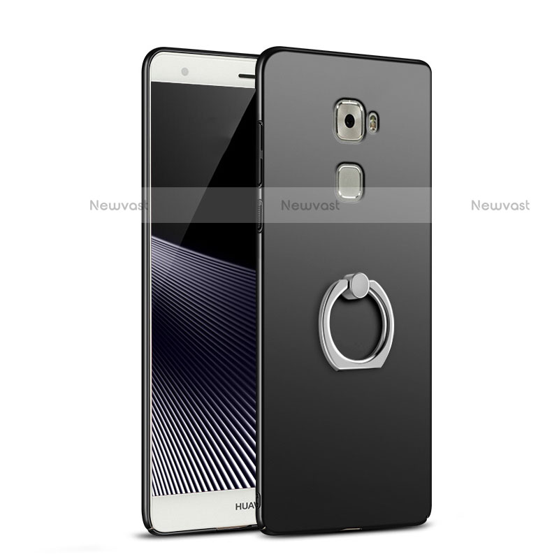 Hard Rigid Plastic Matte Finish Snap On Case with Finger Ring Stand for Huawei Mate S Black