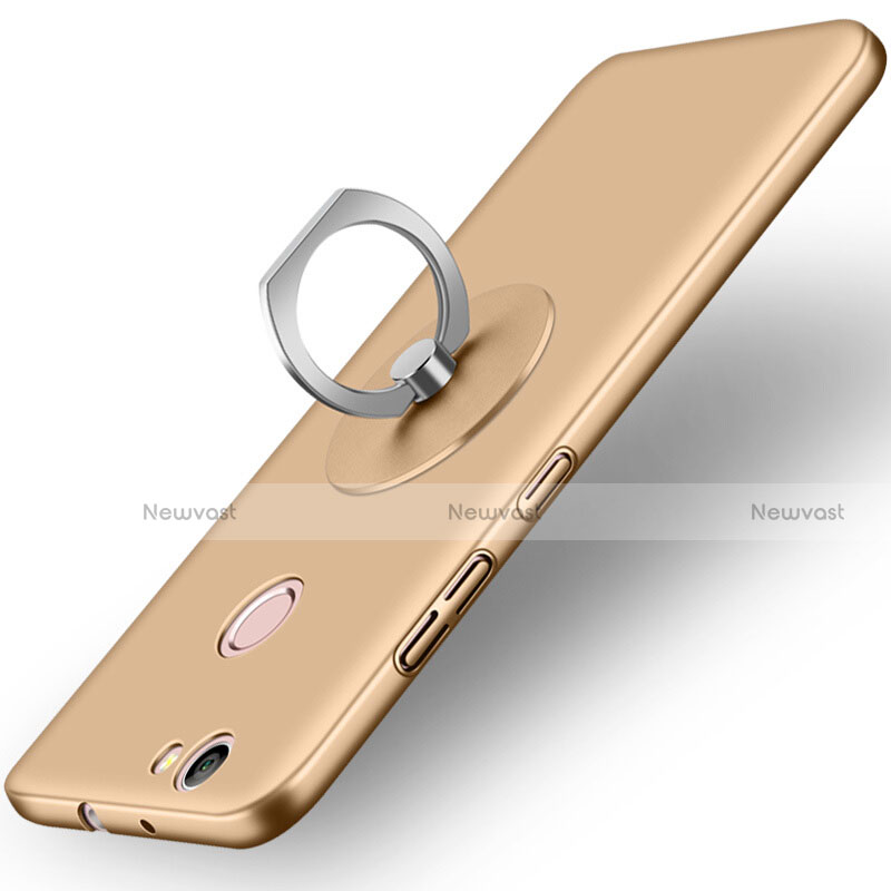 Hard Rigid Plastic Matte Finish Snap On Case with Finger Ring Stand for Huawei Nova Gold