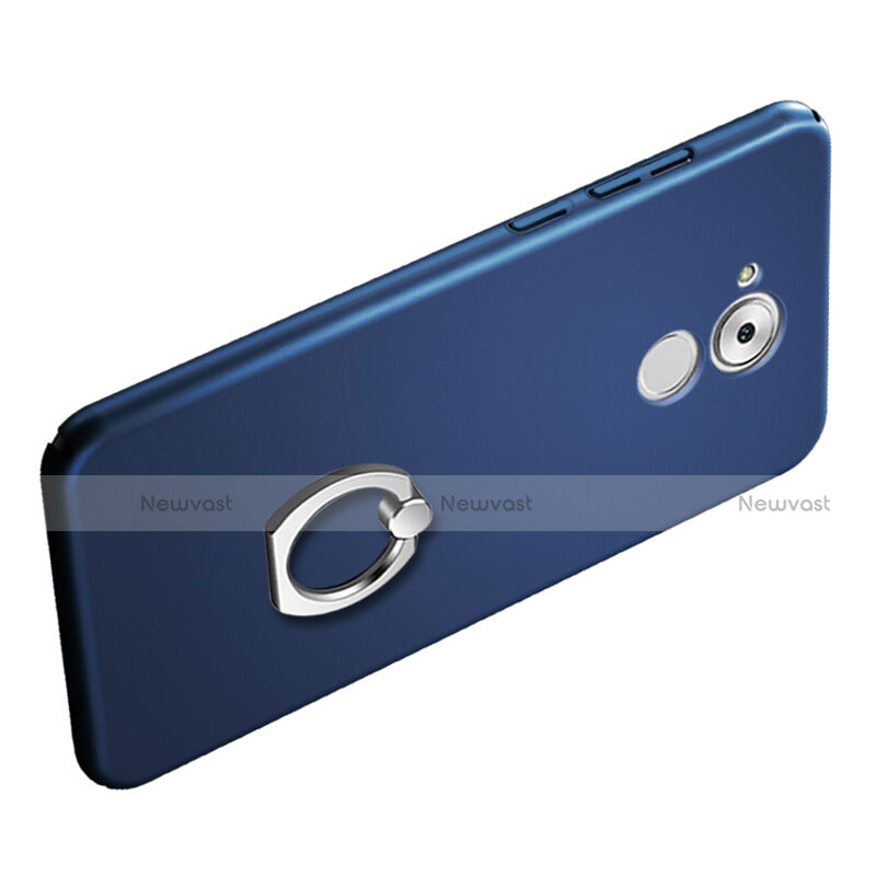 Hard Rigid Plastic Matte Finish Snap On Case with Finger Ring Stand for Huawei Nova Smart Blue