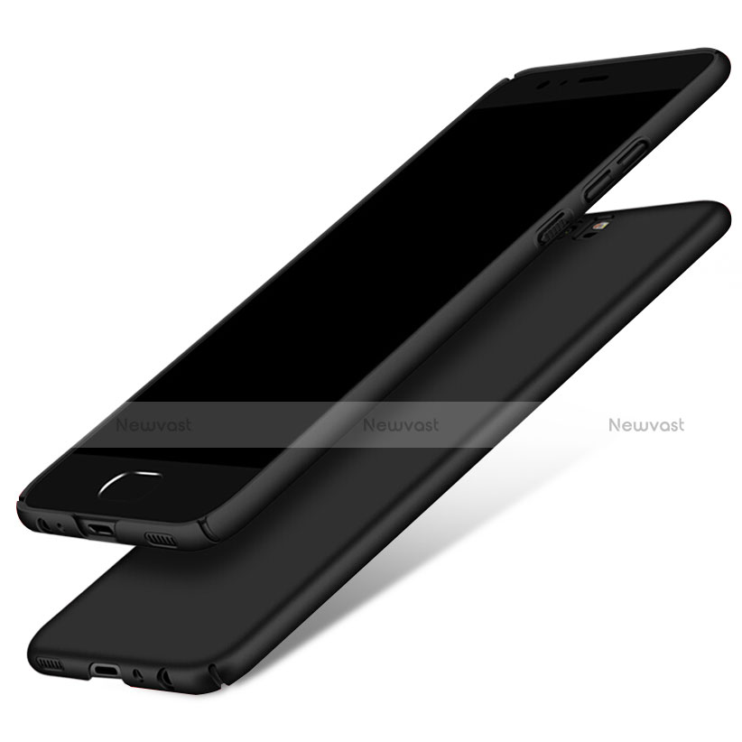 Hard Rigid Plastic Matte Finish Snap On Case with Finger Ring Stand for Huawei P10 Plus Black