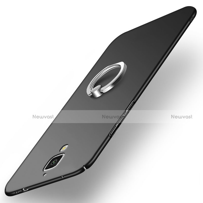 Hard Rigid Plastic Matte Finish Snap On Case with Finger Ring Stand for Xiaomi Mi 4 LTE Black