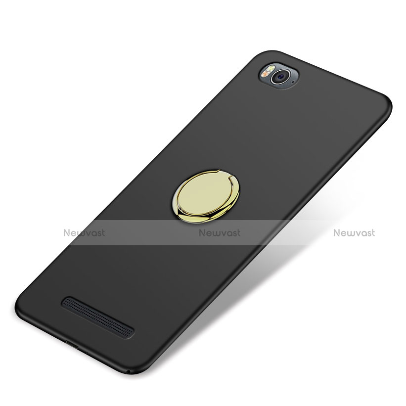 Hard Rigid Plastic Matte Finish Snap On Case with Finger Ring Stand for Xiaomi Mi 4C Black