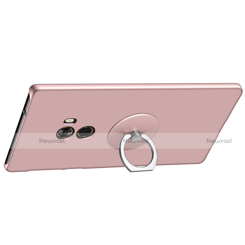 Hard Rigid Plastic Matte Finish Snap On Case with Finger Ring Stand for Xiaomi Mi Mix Rose Gold