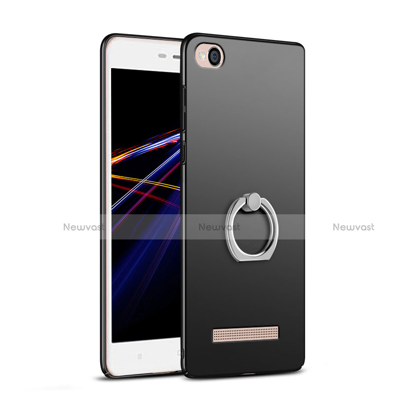 Hard Rigid Plastic Matte Finish Snap On Case with Finger Ring Stand for Xiaomi Redmi 5A Black