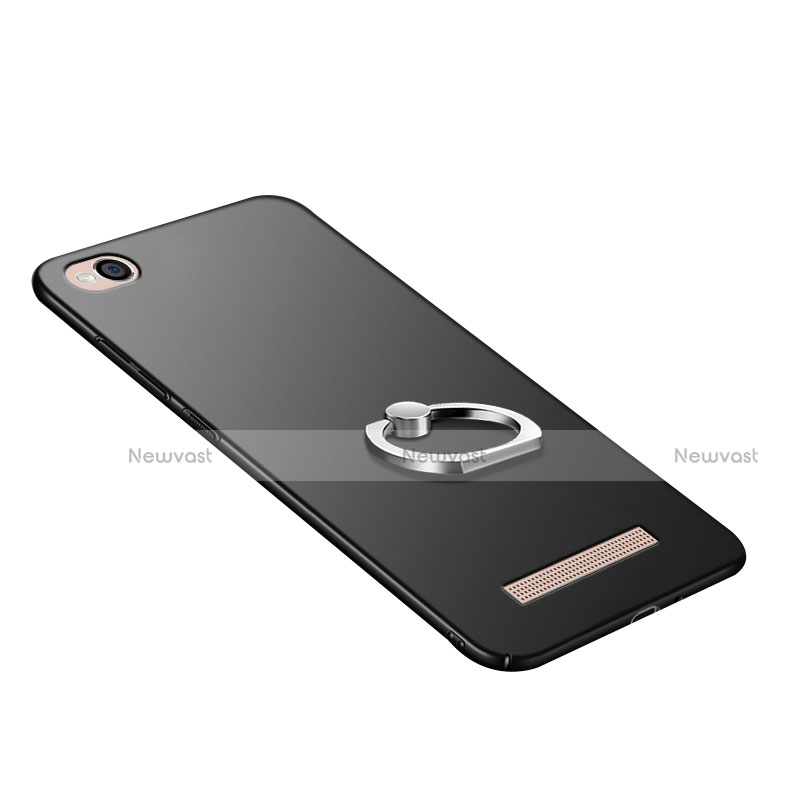 Hard Rigid Plastic Matte Finish Snap On Case with Finger Ring Stand for Xiaomi Redmi 5A Black