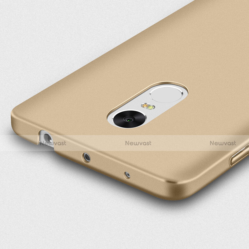 Hard Rigid Plastic Matte Finish Snap On Case with Finger Ring Stand for Xiaomi Redmi Note 4X High Edition Gold