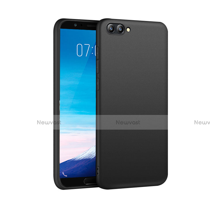 Hard Rigid Plastic Matte Finish Snap On Case with Finger Ring Stand Q02 for Huawei Honor View 10 Black