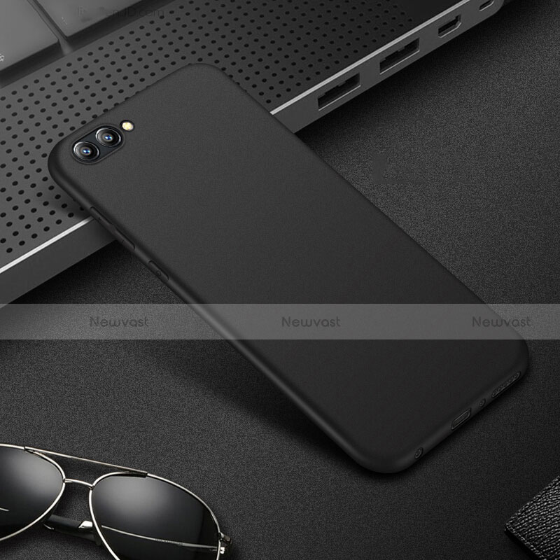 Hard Rigid Plastic Matte Finish Snap On Case with Finger Ring Stand Q02 for Huawei Honor View 10 Black