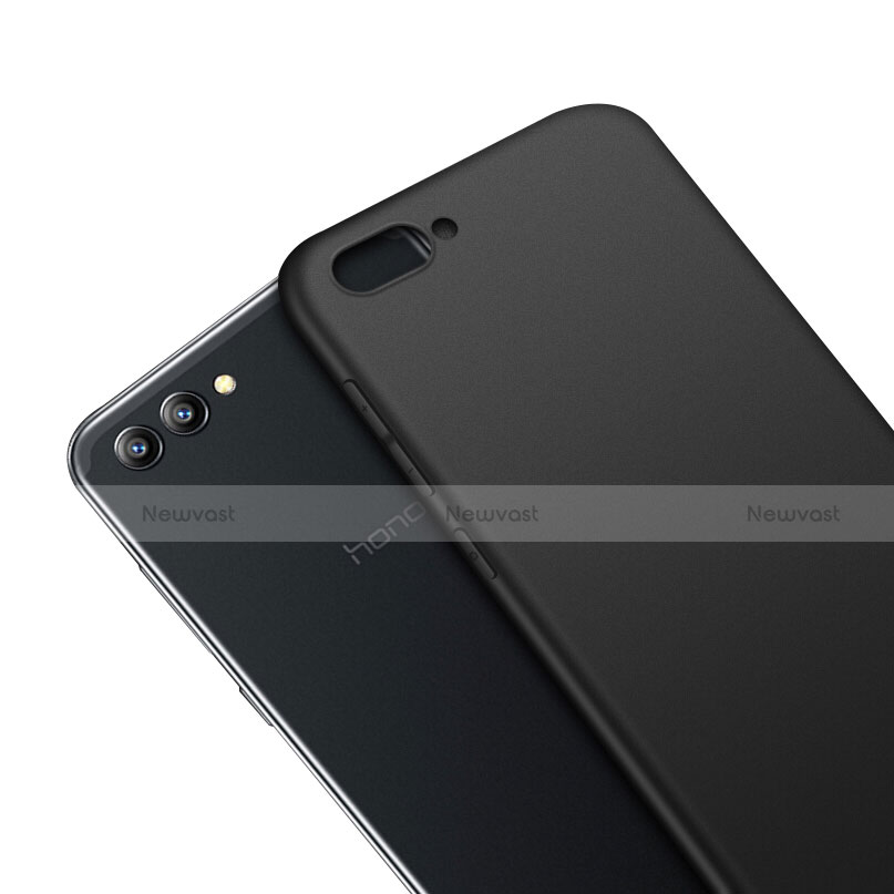 Hard Rigid Plastic Matte Finish Snap On Case with Finger Ring Stand Q02 for Huawei Honor View 10 Black