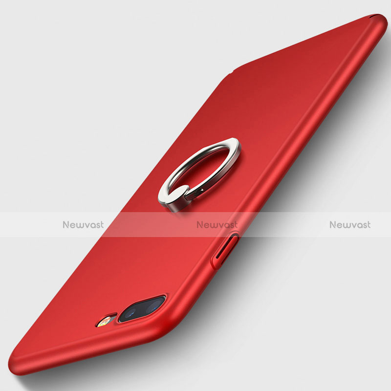 Hard Rigid Plastic Matte Finish Snap On Case with Finger Ring Stand R02 for Apple iPhone Xs Max Red