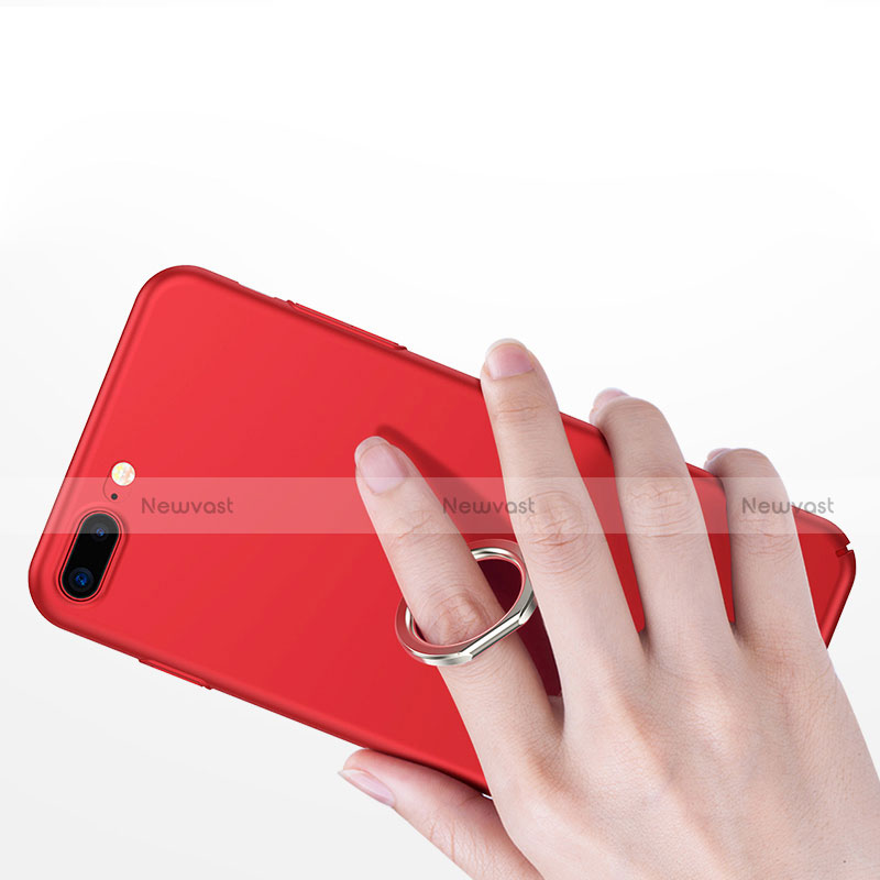 Hard Rigid Plastic Matte Finish Snap On Case with Finger Ring Stand R02 for Apple iPhone Xs Max Red