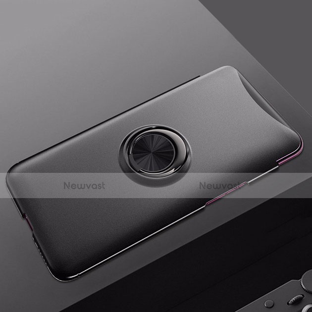 Hard Rigid Plastic Matte Finish Snap On Case with Magnetic Finger Ring Stand for Oppo Find X Black