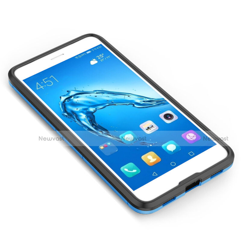 Hard Rigid Plastic Matte Finish Snap On Case with Stand for Huawei Enjoy 7 Plus Blue
