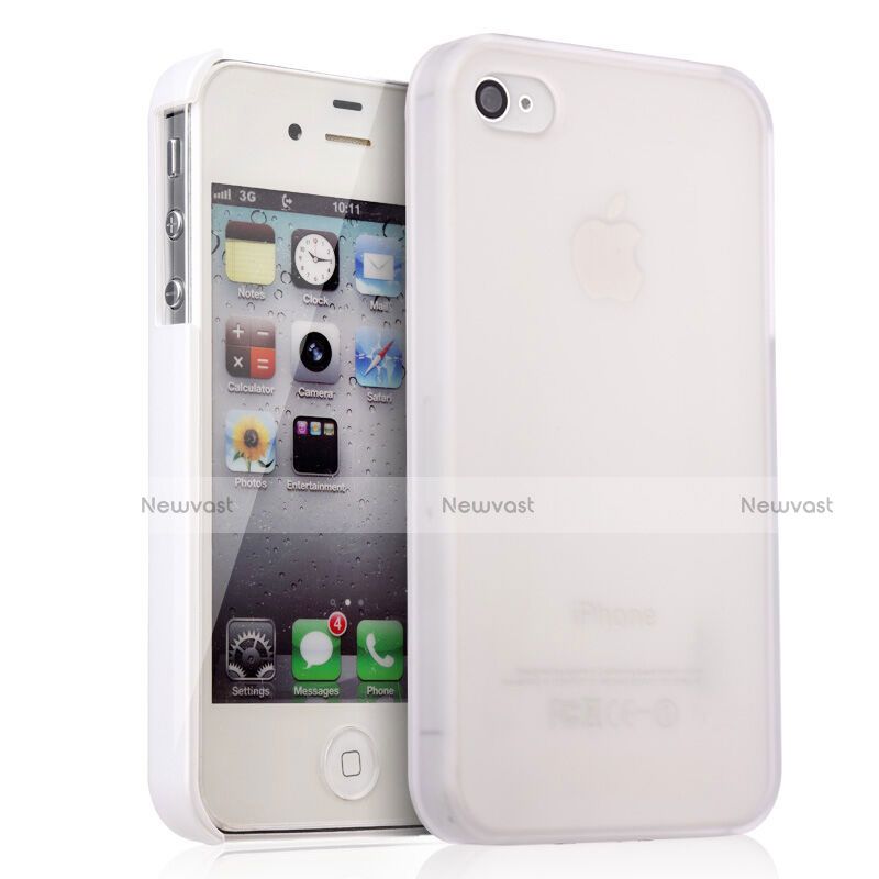Hard Rigid Plastic Matte Finish Snap On Cover for Apple iPhone 4S White