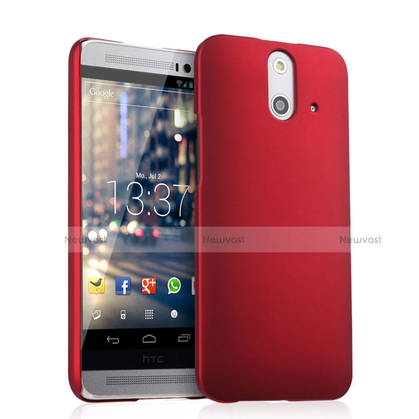 Hard Rigid Plastic Matte Finish Snap On Cover for HTC One E8 Red