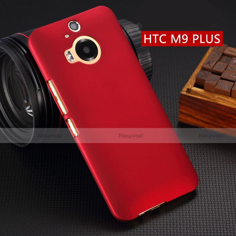 Hard Rigid Plastic Matte Finish Snap On Cover for HTC One M9 Plus Red