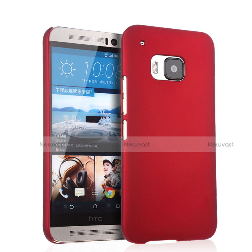 Hard Rigid Plastic Matte Finish Snap On Cover for HTC One M9 Red