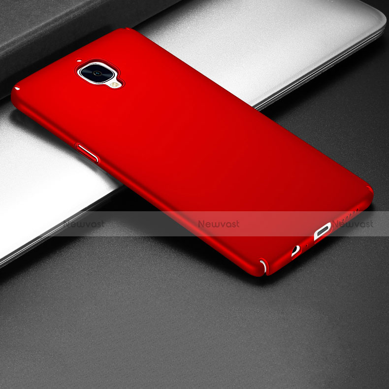 Hard Rigid Plastic Matte Finish Snap On Cover for OnePlus 3 Red