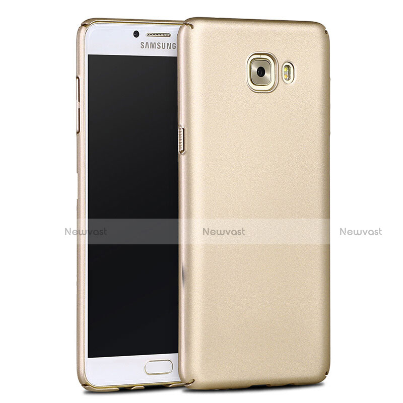Hard Rigid Plastic Matte Finish Snap On Cover for Samsung Galaxy C9 Pro C9000 Gold