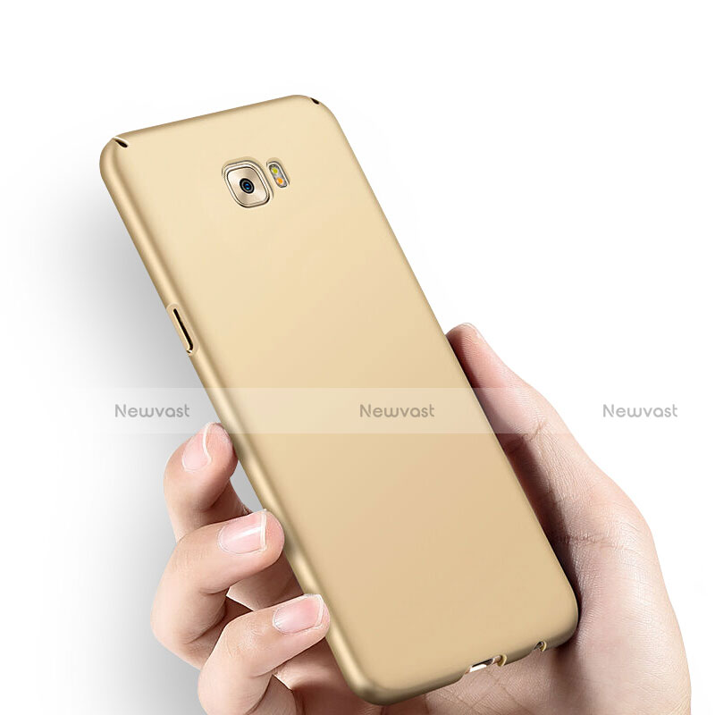 Hard Rigid Plastic Matte Finish Snap On Cover for Samsung Galaxy C9 Pro C9000 Gold