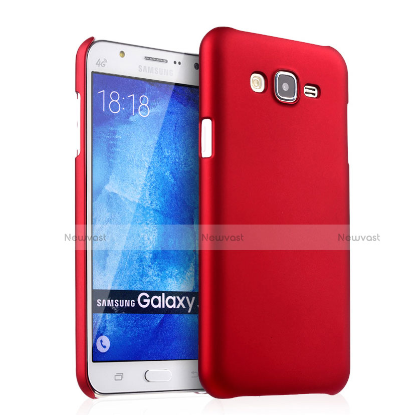 Hard Rigid Plastic Matte Finish Snap On Cover for Samsung Galaxy J7 SM-J700F J700H Red