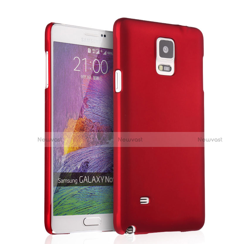 Hard Rigid Plastic Matte Finish Snap On Cover for Samsung Galaxy Note 4 Duos N9100 Dual SIM Red