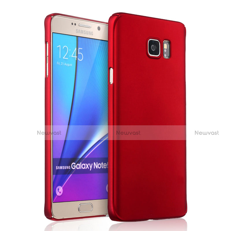 Hard Rigid Plastic Matte Finish Snap On Cover for Samsung Galaxy Note 5 N9200 N920 N920F Red